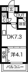 ONE ROOF FLAT TENJINBASHI 8階1DKの間取り