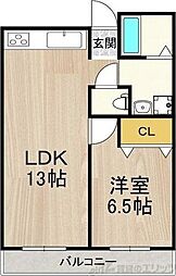 JMRレジデンス新大阪 8階1LDKの間取り