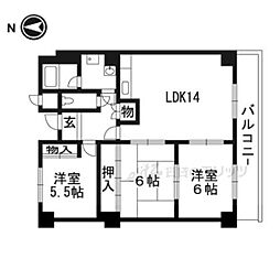 ファミール若園 3LDKの間取図画像