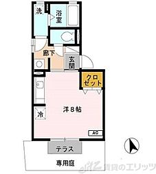テラーウエスト新芦屋 ワンルームの間取図画像