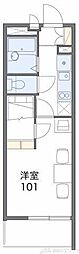 レオパレスミダスコート古曽部 1Kの間取図画像