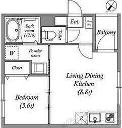 ガルボ 1LDKの間取図画像