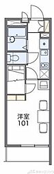レオパレスTN弐番館 1Kの間取図画像
