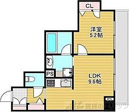 Parc de Vert Esaka 1LDKの間取図画像