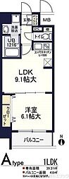 ソラージュ茨木 1LDKの間取図画像