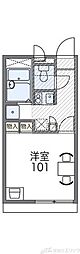 レオパレスWAM 1Kの間取図画像