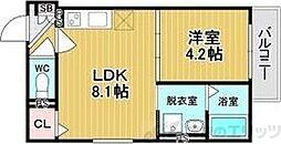 グリッター上新庄 1LDKの間取図画像