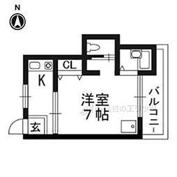 アンフィニィ・橋の内4 1Kの間取図画像