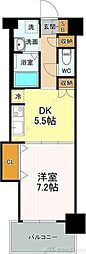 ニッケノーブルハイツ江坂 1DKの間取図画像