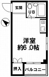 ロイヤルステージ上新庄 ワンルームの間取図画像