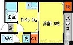エル・ドラド箕面2 1Kの間取図画像