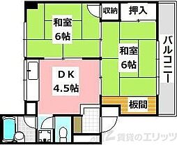 東雲マンション 2DKの間取図画像