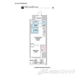 COMFORIA江坂 1LDKの間取図画像