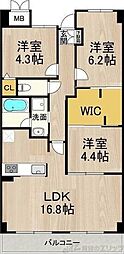 インプルーブ緑地公園 3LDKの間取図画像
