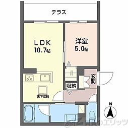 ティーエヌ伍番館 1LDKの間取図画像