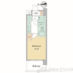 セレニテ梅田北アリエ壱番館 1Kの間取図画像