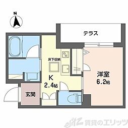 ユイロ中津 1Kの間取図画像