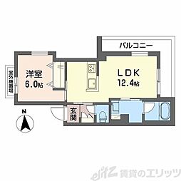 ユイロ中津 1LDKの間取図画像