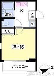 DORM淡路 2Kの間取図画像