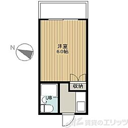 千里セピアテラス2 1Kの間取図画像