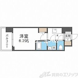 エスリード梅田グレイス 1Kの間取図画像