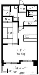 エスパシオ上新庄 1LDKの間取図画像