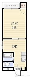 サンスリーハイツ菅原 2Kの間取図画像
