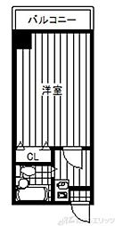 ハイツ城 1Kの間取図画像