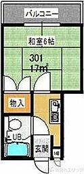 プレアール豊里2 1Kの間取図画像