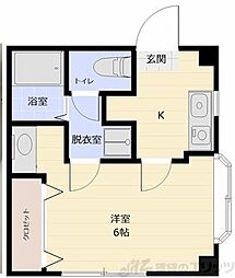 ヤンディー2 ワンルームの間取図画像