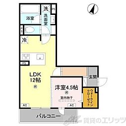 AF sweet 1LDKの間取図画像