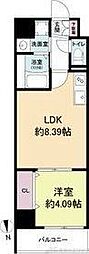 ACTDOOR天六 1LDKの間取図画像