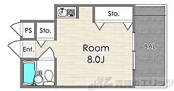 プレミアムコート ワンルームの間取図画像