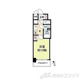 ディームス江坂 1Kの間取図画像