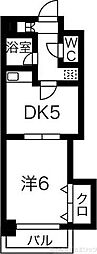 サウスフラット 1DKの間取図画像