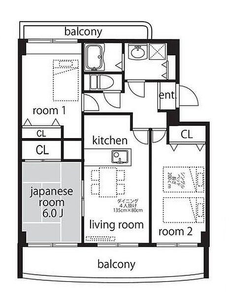 メゾン・ド・プレジールI 204｜大阪府茨木市五十鈴町(賃貸マンション3LDK・2階・68.53㎡)の写真 その2