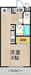COCORO吹田 3階ワンルームの間取り