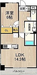 セノアタワー新大阪 4階1LDKの間取り