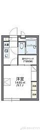 レオパレスミルキーウェイ 1Kの間取図画像