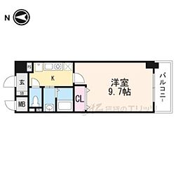 ソレイユ吹田 7階1Kの間取り