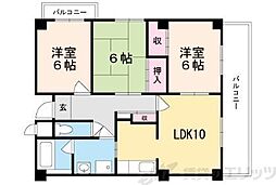 グランドハイツ小柳 3LDKの間取図画像