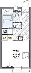 レオパレスビエント 1Kの間取図画像