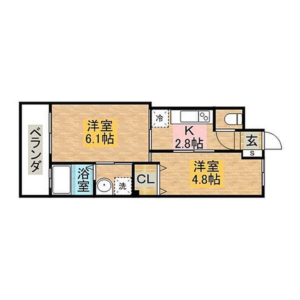 リッチモンドプライムマンション ｜長崎県長崎市岩川町(賃貸マンション2K・7階・31.31㎡)の写真 その2