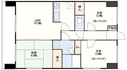 ロアール西山 3階3LDKの間取り