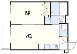 COLORER中川 4階1LDKの間取り