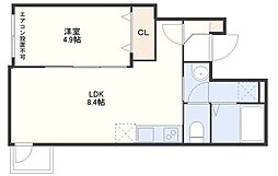 (仮称)平野町FマンションB 1LDKの間取図画像
