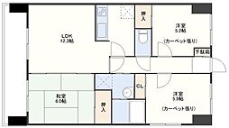 ロアール西山 3LDKの間取図画像