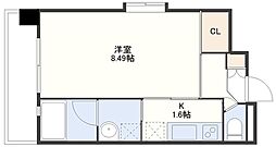 アーバス金屋町 1Kの間取図画像