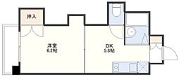 ウォーターフロント出島山田電機ビル 1DKの間取図画像