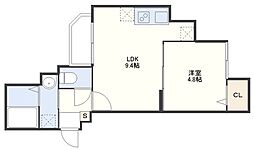 SAH竹の久保ビル 5階1LDKの間取り